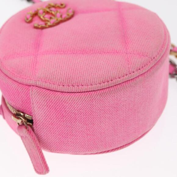 CHANEL Matelasse Chain Shoulder Bag Canvas Pink Gold CC Auth bs32090 - Picture 15 of 16